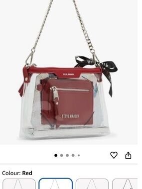 3 in 1 Steve Madden Red & Clear Concert Crossbody with Silver Hardware NWT